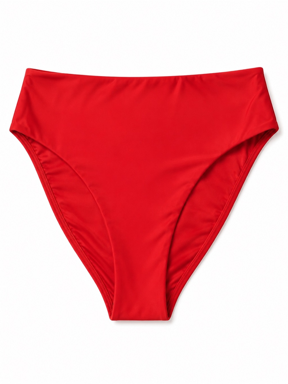 Shade & Shore Bold Red High-Waist Bikini Bottoms